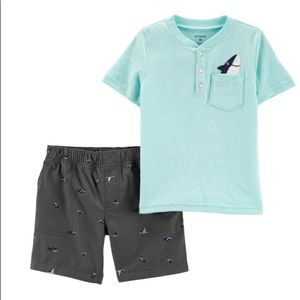 Carter’s 2 piece shark outfit - size 6 months